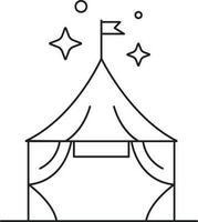 Circus Tent Icon In Black Outline. vector