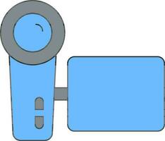 Video Camera Icon In Blue And Gray Color. vector