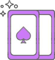 Magic Card Icon In Purple And White Color. vector