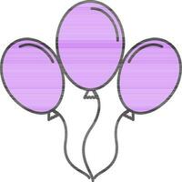 Balloons Icon In Purple Color. vector