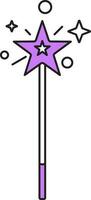 Magic Stick Icon In Purple And White Color. vector