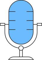 Microphone Icon In Blue And White Color. vector