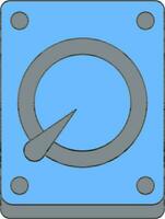 Hard Disk Icon In Blue And Gray Color. vector