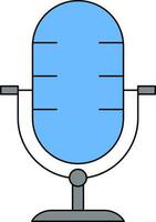 Microphone Icon In Blue And Gray Color. vector