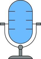 Microphone Icon In Blue And Gray Color. vector