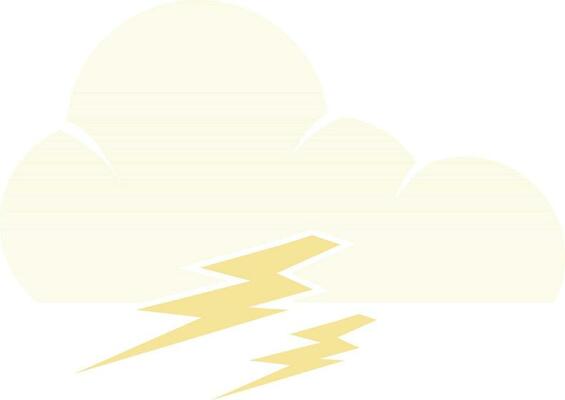 Illustration of cloud and thunder in yellow color.