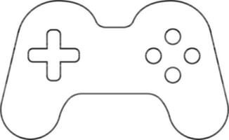 Game Controller Icon In Black Outline. vector