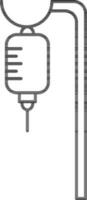 Hang IV Bag on Stand Icon in Thin Line Art. vector