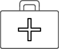 Isolated First aid Box Icon in Thin Line Art. vector