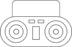 Tape Recorder Icon In Thin Line Art. vector