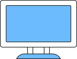 Desktop Icon In Blue And White Color. vector