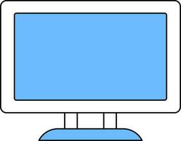 Desktop Icon In Blue And White Color. vector