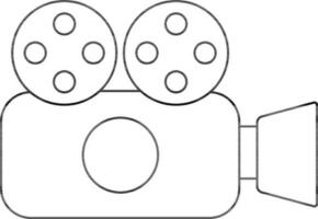 Flat Style Video Camera Icon In Thin Line. vector