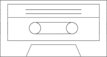 Cassette Player Icon In Black Outline. vector
