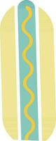Flat illustration of hotdog in green and yellow color. vector