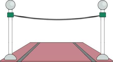 Flat illustration of red carpet with barriers. vector