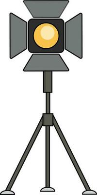 Flat illustration of studio light.