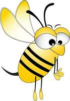 Cartoon character of flying honey bee. vector