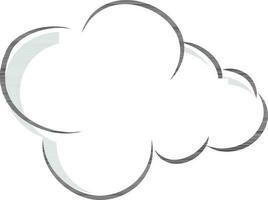 Line art icon of cloud in flat style. vector