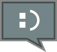 Flat vector icon of message or speech bubble.