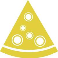 Isolated illustration of pizza slice in yellow color. vector