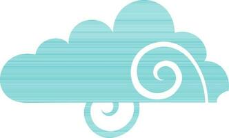 Sky blue color illustration of cloud isolate don white background. vector