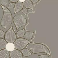 Beautiful floral abstract design pattern on brown background. vector