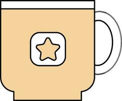 Illustration of Cup Icon in Flat Style. vector
