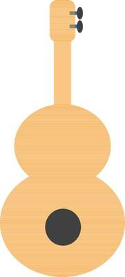 Orange color of guitar icon for multimedia concept.