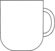 aislado taza icono en Delgado línea Arte. vector