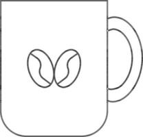 Illustration of Coffee Cup Icon in Line Art. vector