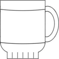 Illustration of Cup Icon in Thin Line Art. vector