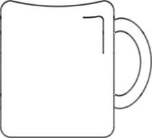 Illustration of Cup Icon in Thin Line Art. vector