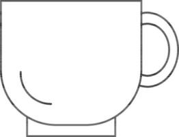 ilustración de taza icono en Delgado línea Arte. vector