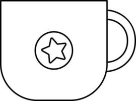 Illustration of Cup Icon in Thin Line Art. vector
