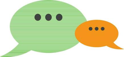 Chat speech bubble icon in green and orange color style. vector