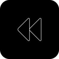 Rewind button icon in black background for multimedia. vector