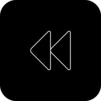 Rewind button icon in black background for multimedia. vector