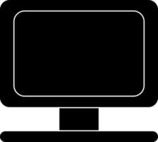 Monitor screen in icon with black for multimedia concept. vector