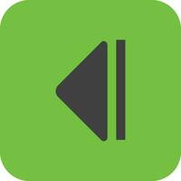 Music player button icon in green background. vector