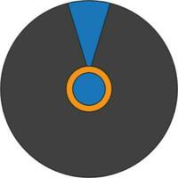 CD icon in color with stroke for multimedia concept. vector