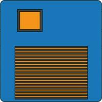 Floppy disk icon in color with stroke for multimedia concept. vector