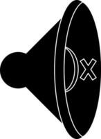 Mute sound icon in black for multimedia concept. vector