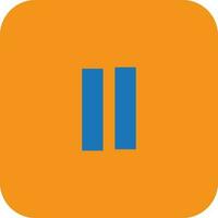 Push button icon in orange background for multimedia concept. vector