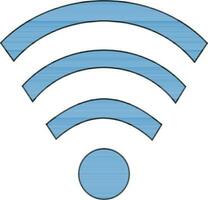 Color with stroke style of wi-fi icon for multimedia concept. vector