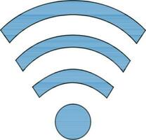 Color with stroke style of wi-fi icon for multimedia concept. vector