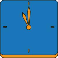 Illustration of wall watch icon in blue color with stroke style. vector