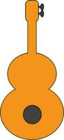 Orange color with stroke of guitar icon for multimedia concept. vector