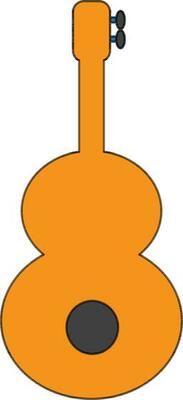 Orange color with stroke of guitar icon for multimedia concept.