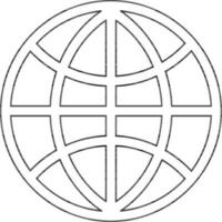 Stroke style of website icon for internet in illustration. vector